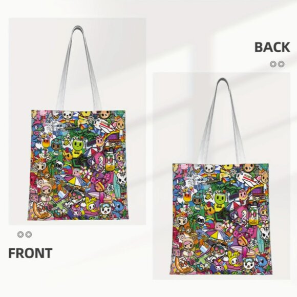 Tokidoki Colorful Canvas Shopping Tote NWT - Picture 3 of 4